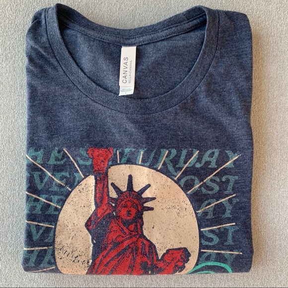CANVAS Tee Shirt. Lady Liberty. L - Picture 5 of 7